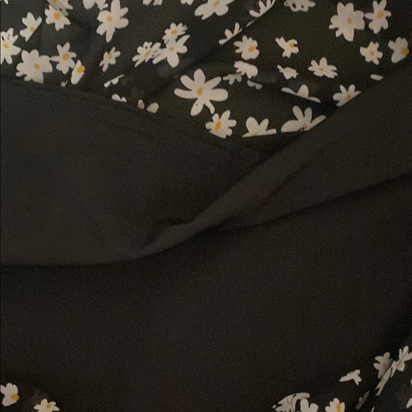 Black & White Style Daisy floral ASOS  Cinch  Top Size 18 Long Sleeve Dress - Picture 7 of 9